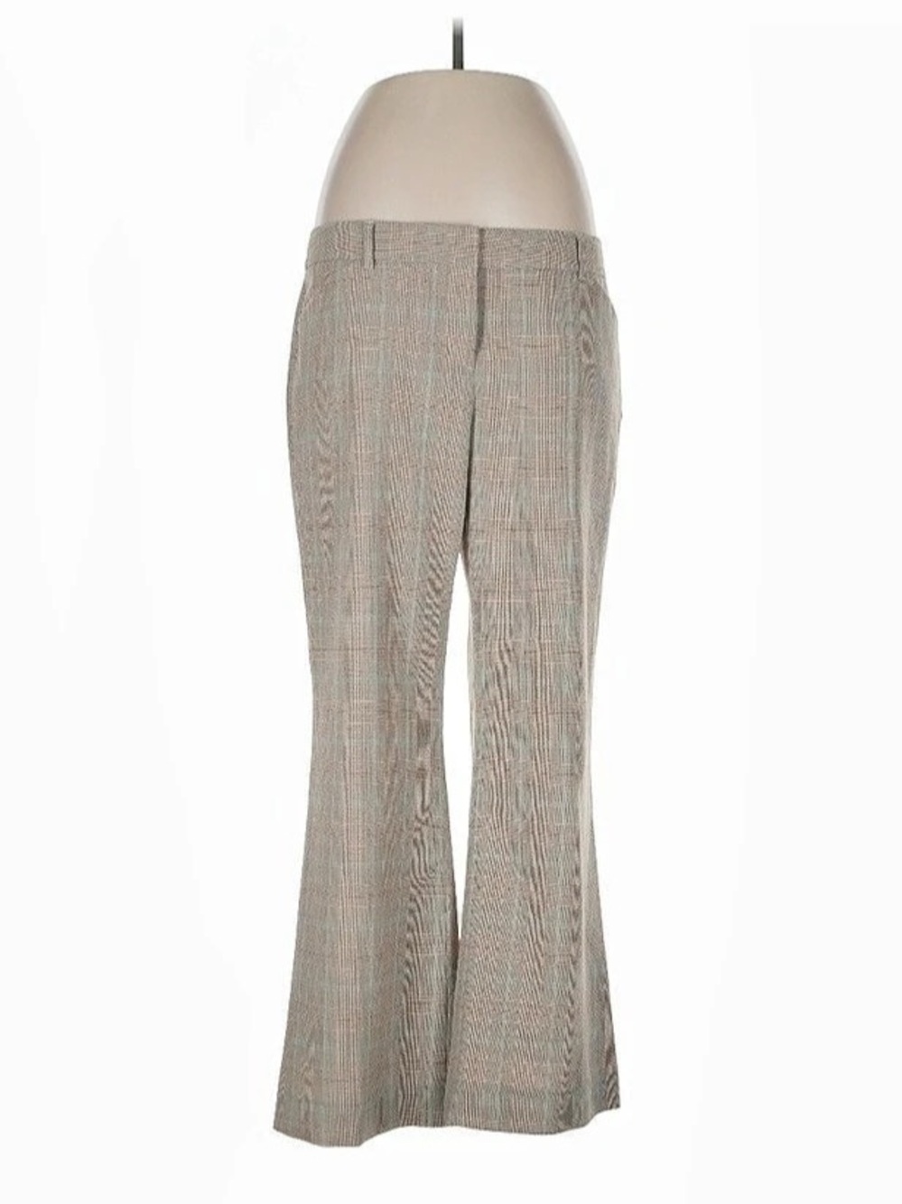 Express Editor Plaid Trouser Pant Flare Pants Gray & Pink Size 12 Y2K 2000s low